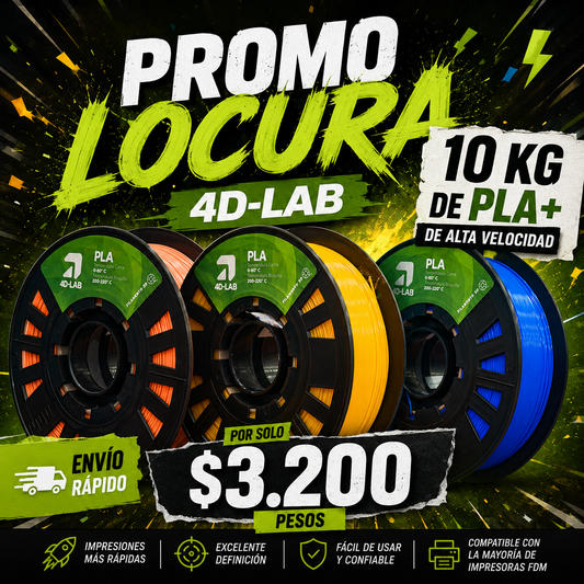 🤯 Promo Locura 4D-Lab: ¡10 KG de PLA+ por solo $3.200 pesos!